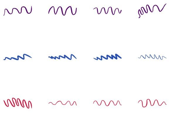Decorative Wave Line Design Set