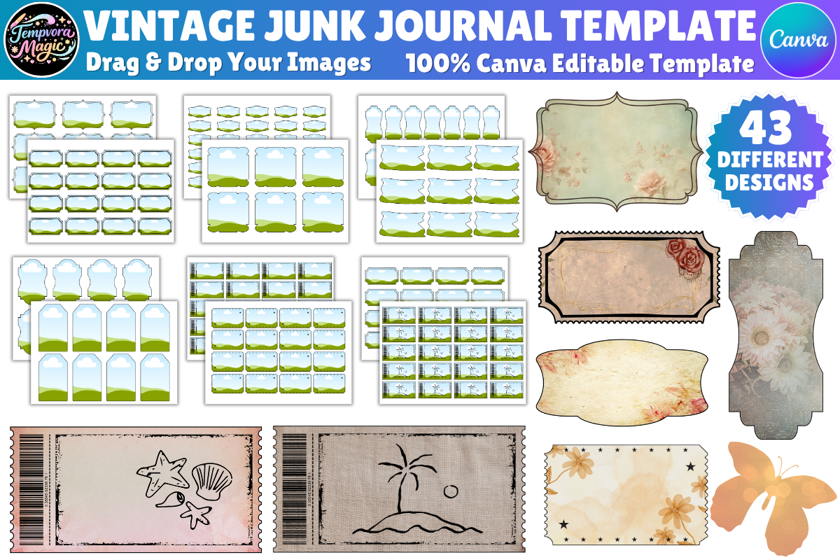 Editable Junk Journal Canva Template