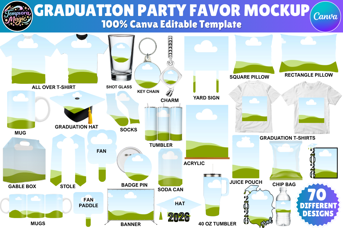 Graduation Mockup Bundle Template