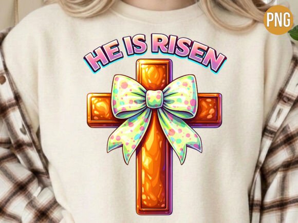 He is Risen Easter Cross Bow Christ PNG