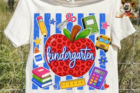 Kindergarten Apple School Supplies PNG