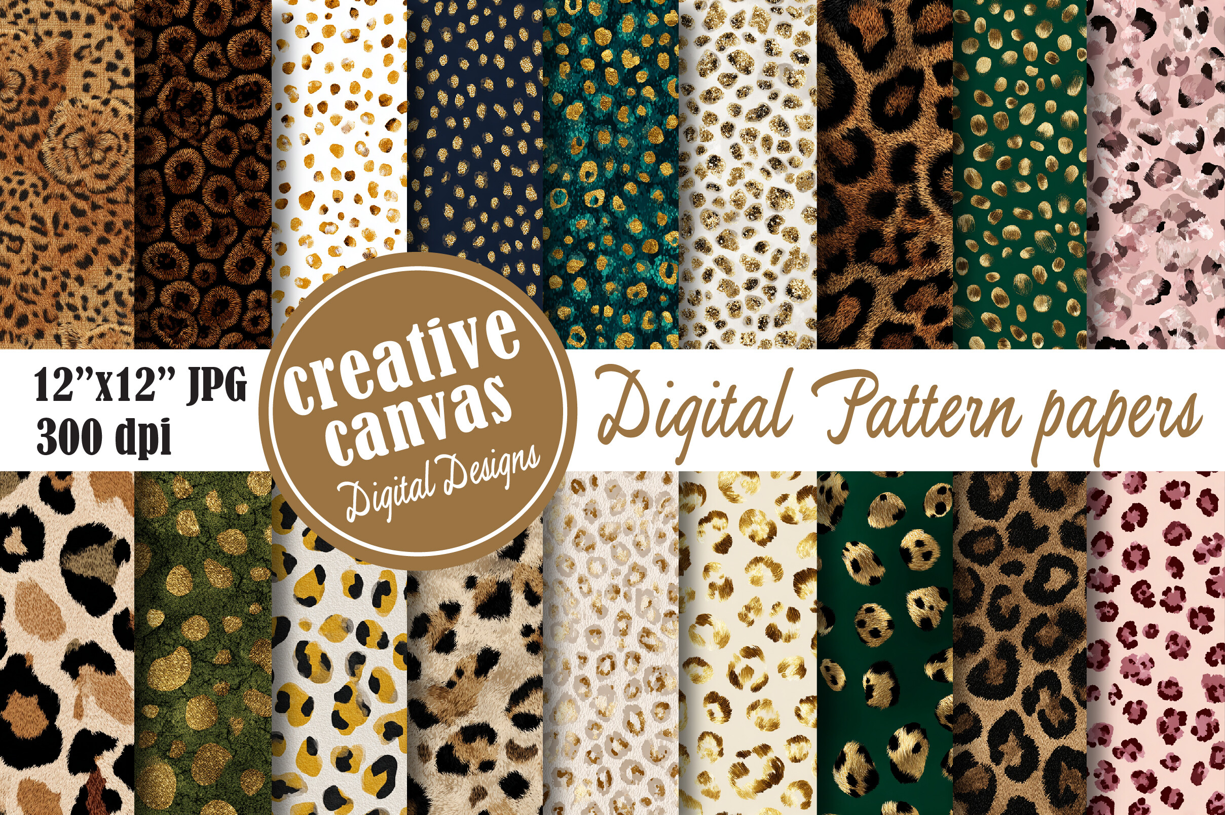 Leopard Print Digital Paper Bundle