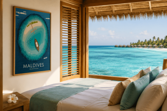 Maldives Vintage Travel Poster