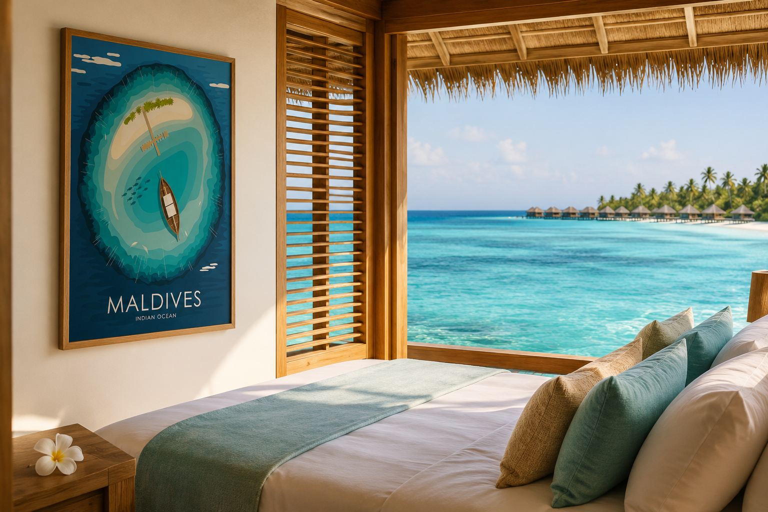 Maldives Vintage Travel Poster