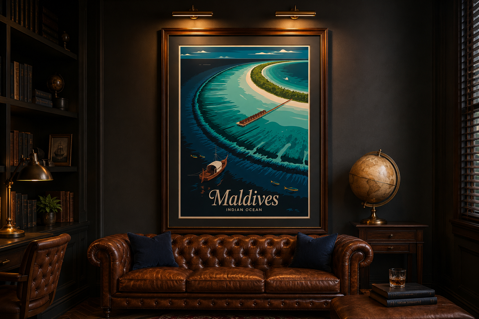Maldives Vintage Travel Poster