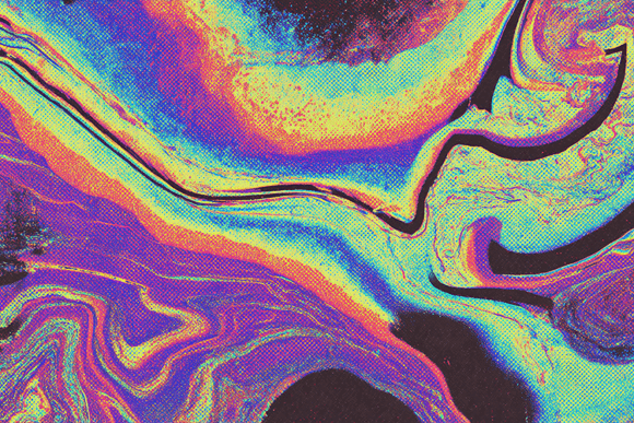Neon Swirl Abstract Glitch