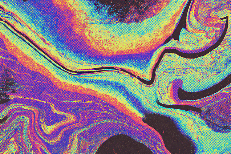 Neon Swirl Abstract Glitch