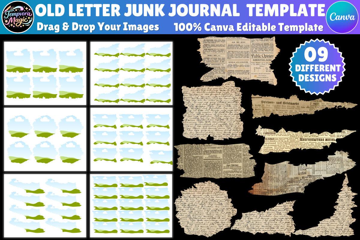 Old Letters Junk Journal Canva Template