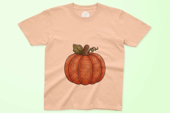 Orange Pumpkin With Leaf Vector Art Graphics