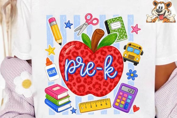 Pre-K Back to School Apple PNG Clipart