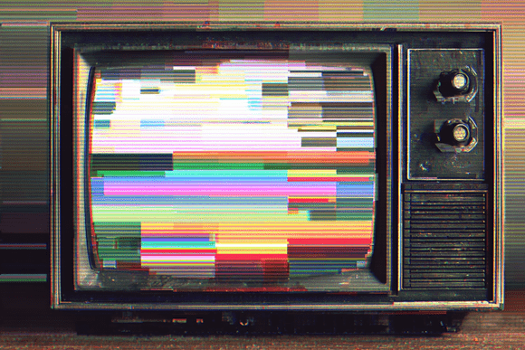 Retro Glitch TV Rainbow Static