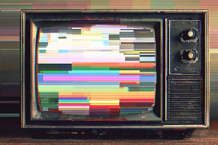Retro Glitch TV Rainbow Static
