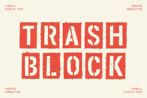 Trash Block Display Font By Akmalotype