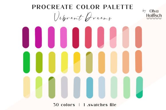Vibrant Summer Procreate Color Swatches