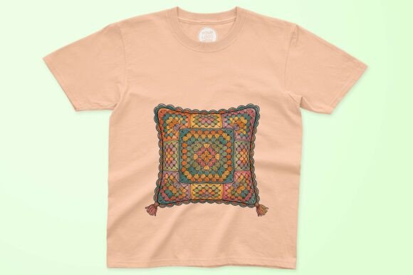 Vibrant Crochet Pillow with Intricate