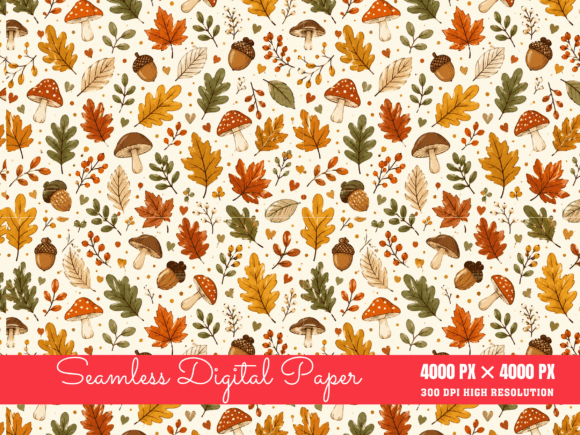Autumn Digital Paper, Fall Seamless