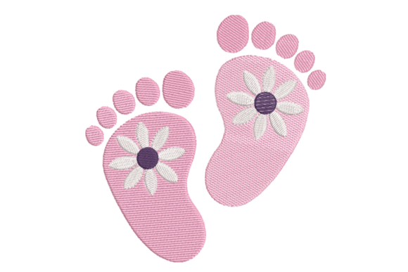 Baby Feet with Flowers