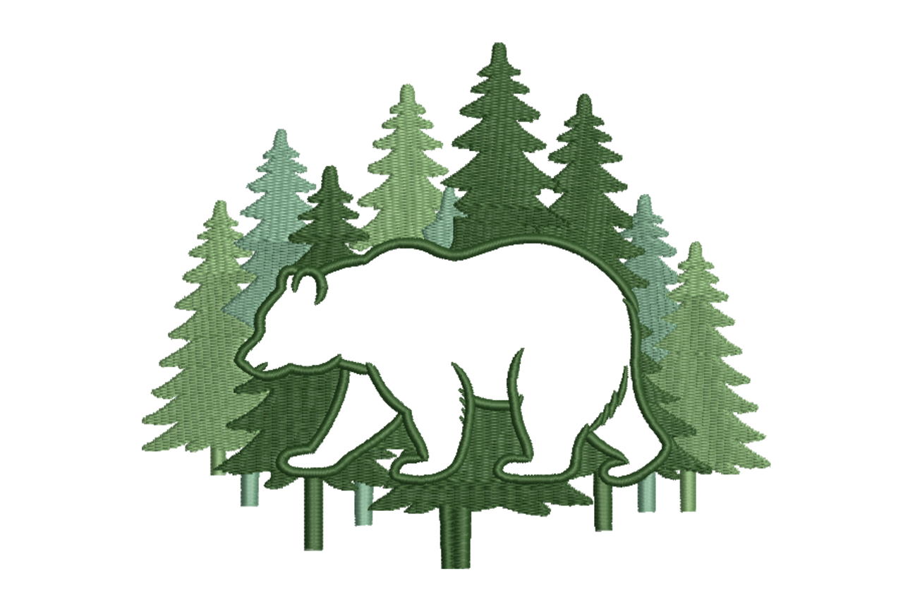 Bear in Forest Scene