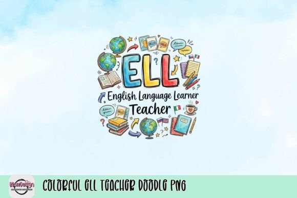 Colorful ELL Teacher Doodle PNG