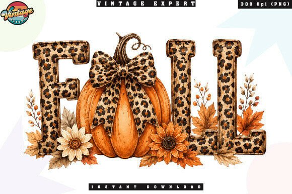 Cute Autumn Leopard Print Fall PNG