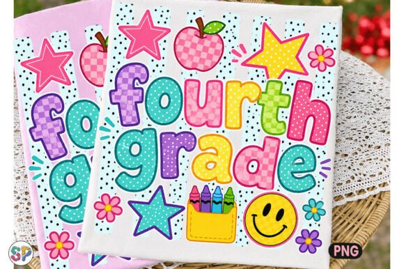 Fourth Grade Striped Back to School PNG