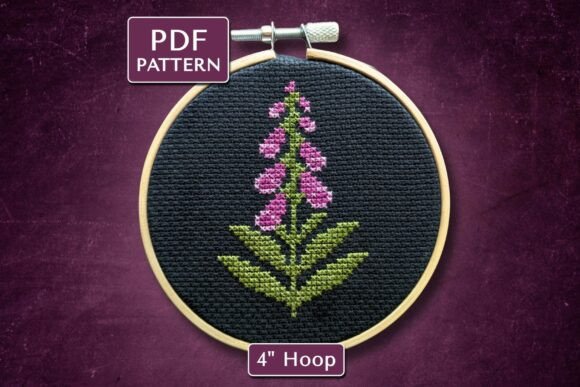 Foxglove Digital Cross Stitch Pattern