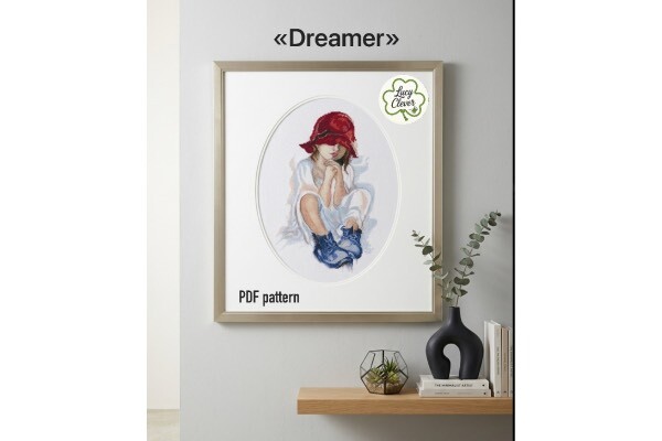 Girl Dreaming Cross Stitch Pattern