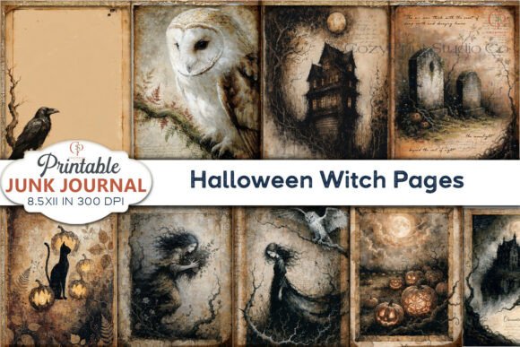 Halloween Witch Pages Junk Journal