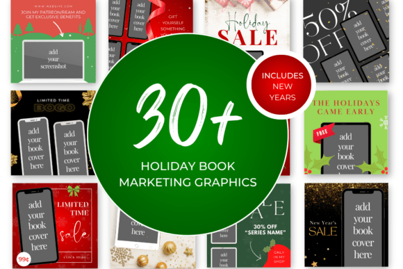Holiday Book Marketing Canva Templates Graphics