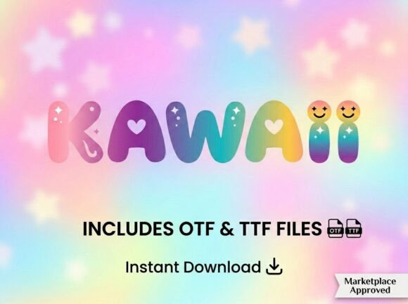 Kawaii Display Font By kulturrno
