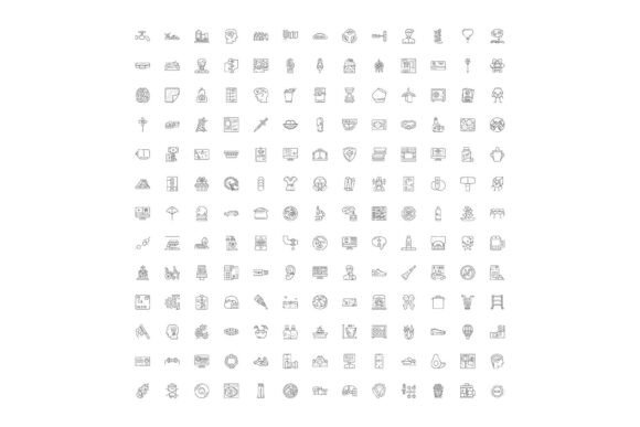 Minimalist Outline Icons Set Conveying V