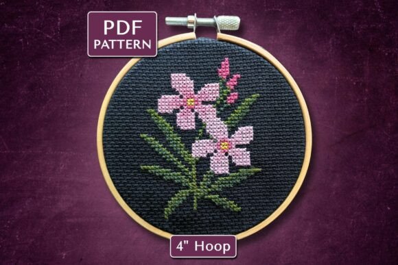 Oleander Digital Cross Stitch Pattern