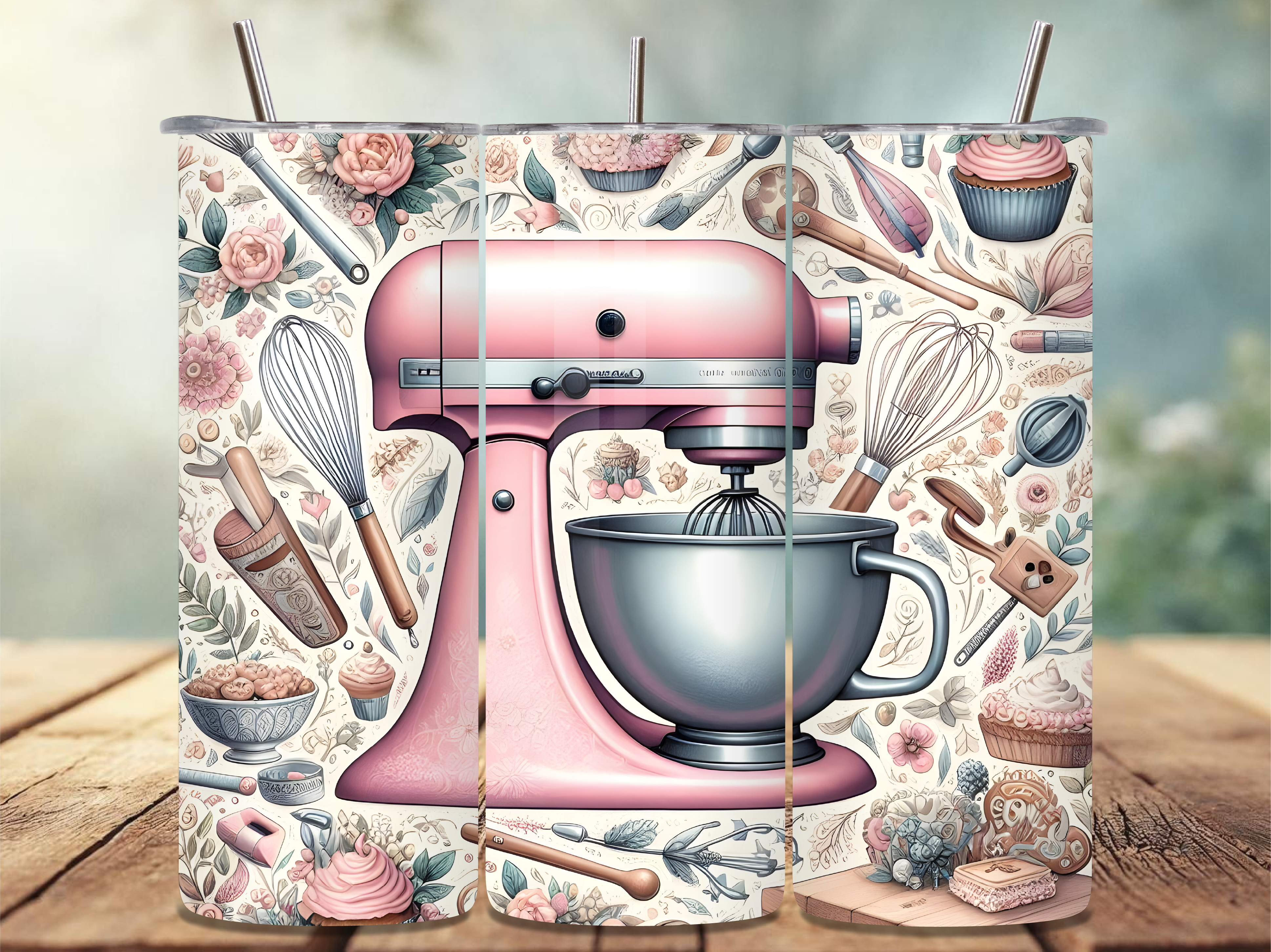 Pastel Baking Tools Tumbler Wrap PNG