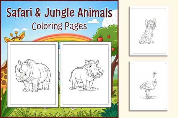 Safari & Jungle Animals Coloring Pages