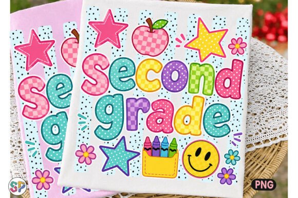 Second Grade Striped Back to School PNG