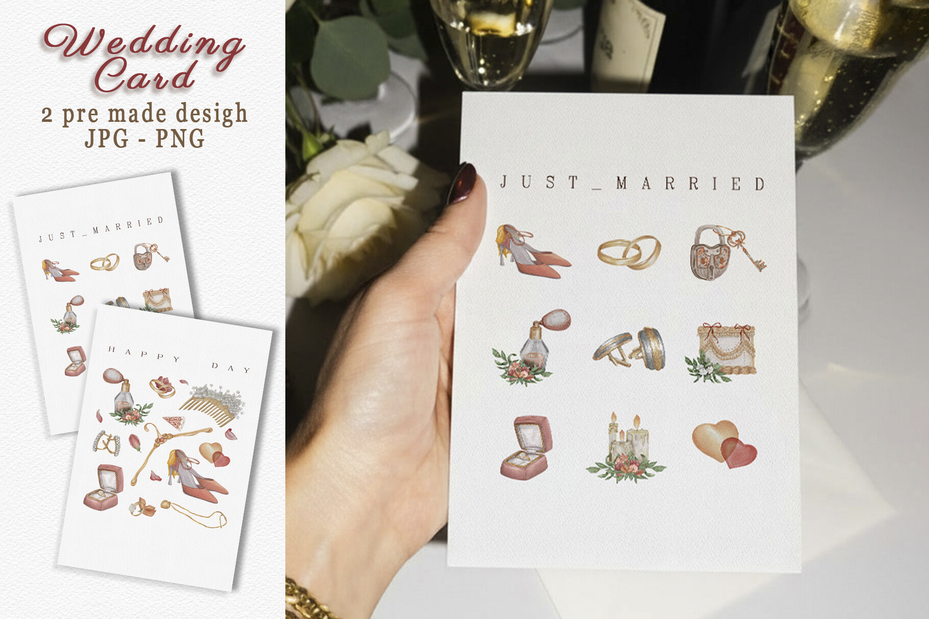Wedding Watercolor Posters Cards