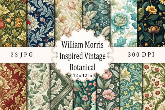 William Morris Inspired VintageBotanical