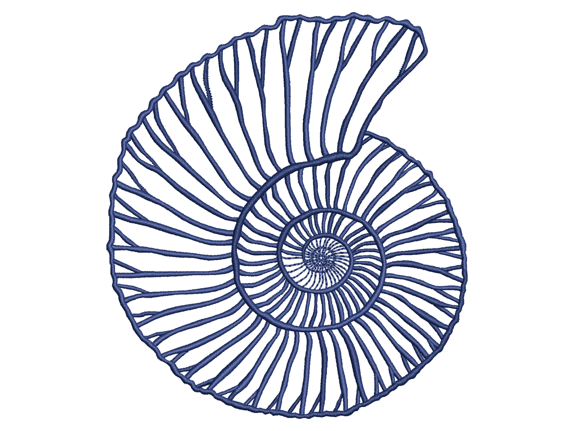 Ammonite Spiral Embroidery Design