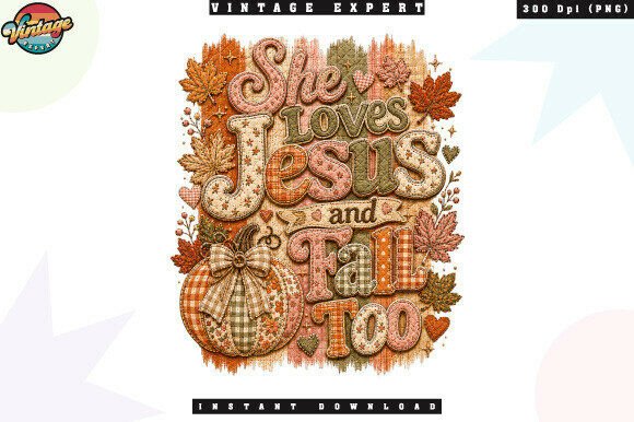 Christian Autumn Fall Patchwork PNG