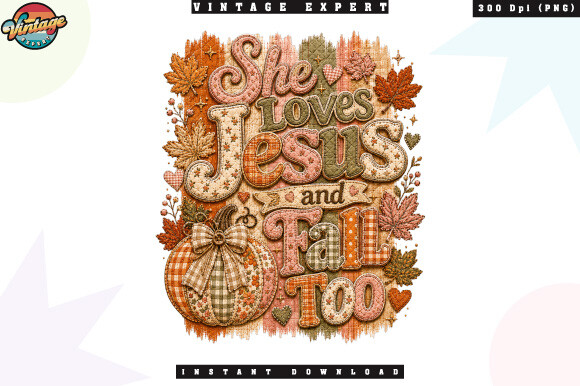 Christian Autumn Fall Patchwork PNG