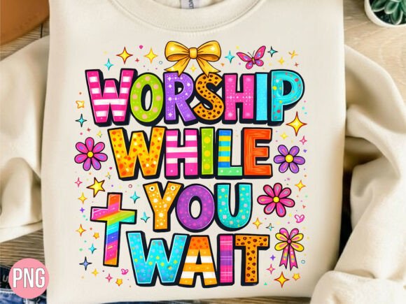 Colorful Worship While You Wait PNG