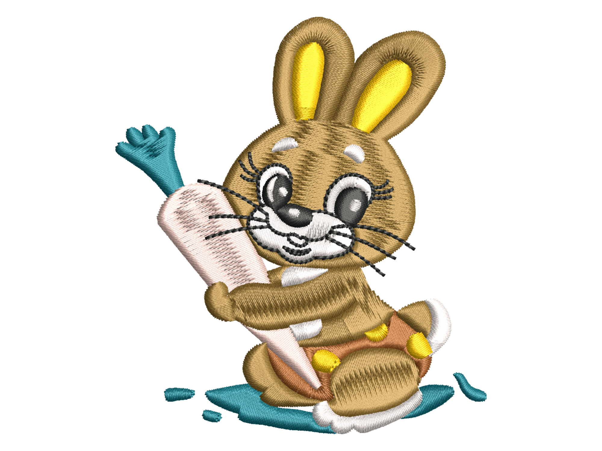 Cute Bunny Hugging Carrot