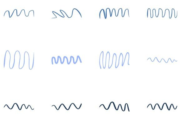 Decorative Wave Line Design Set