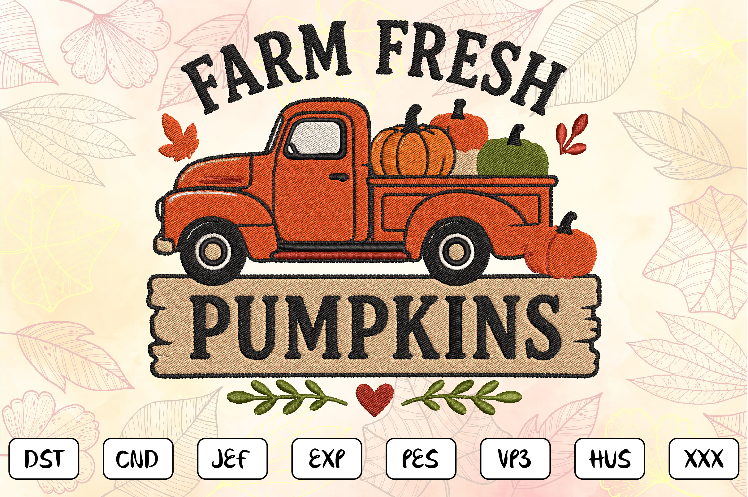 Farm Fresh Pumpkins Embroidery