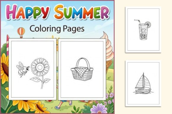 Happy Summer Coloring Pages for Kids