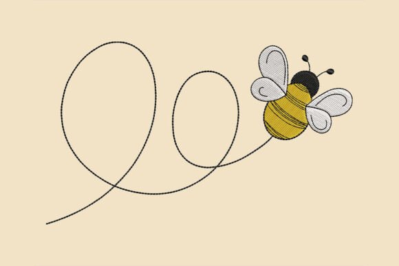 Honey Bee Embroidery Design