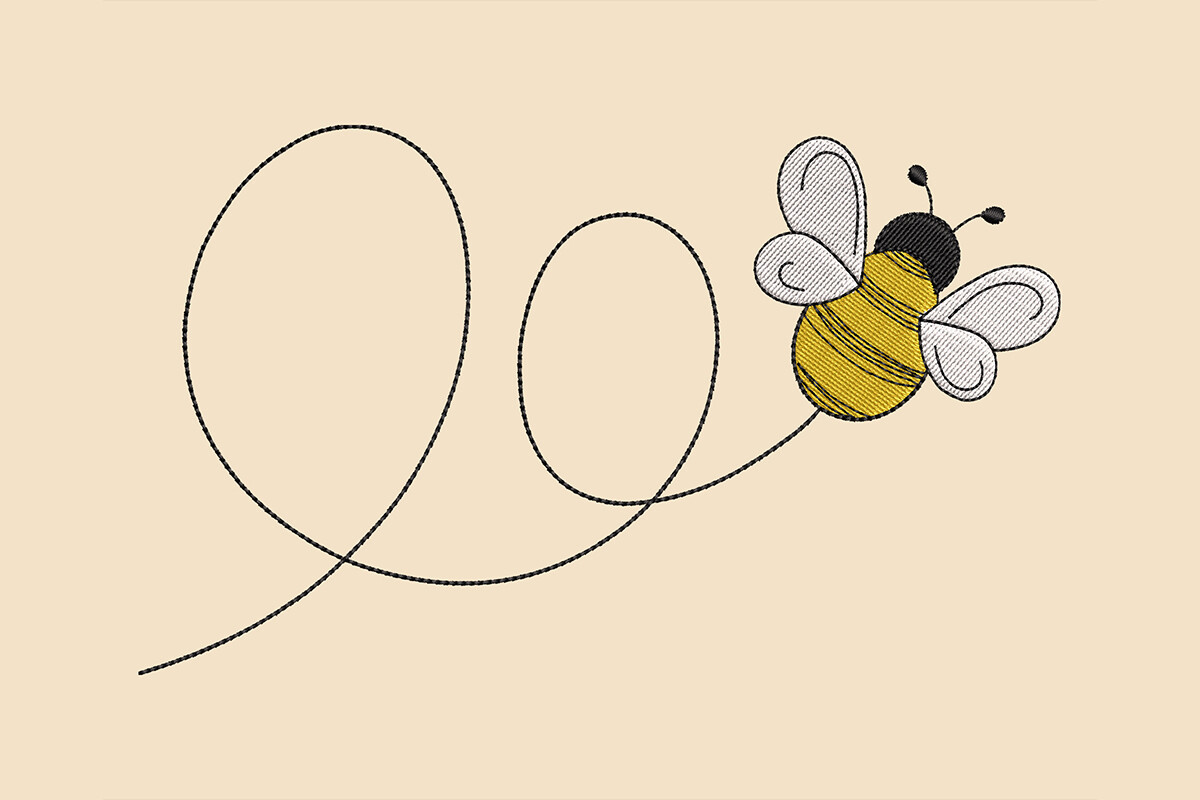 Honey Bee Embroidery Design
