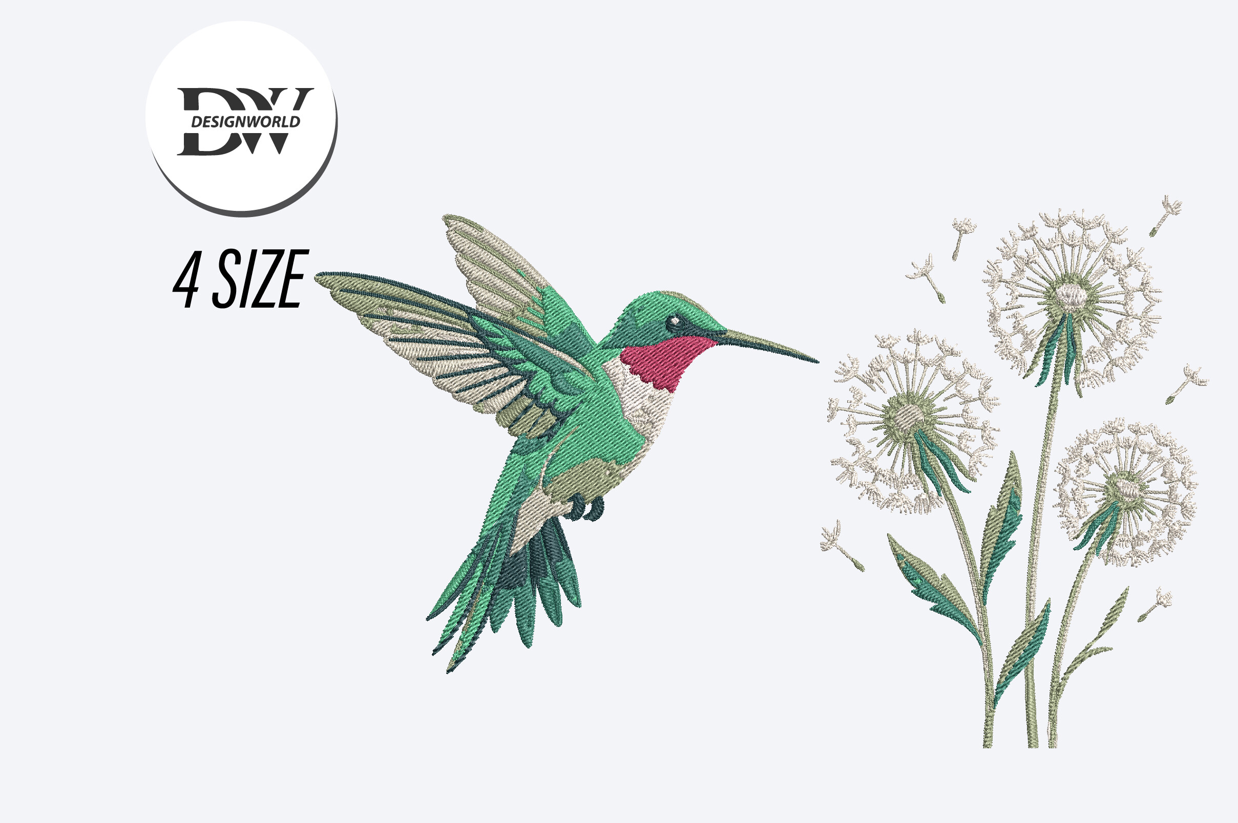 Hummingbird Embroidery Design