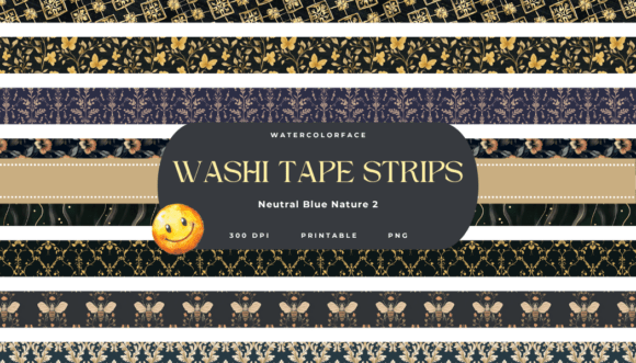 Neutral Blue Nature Washi Tape 2