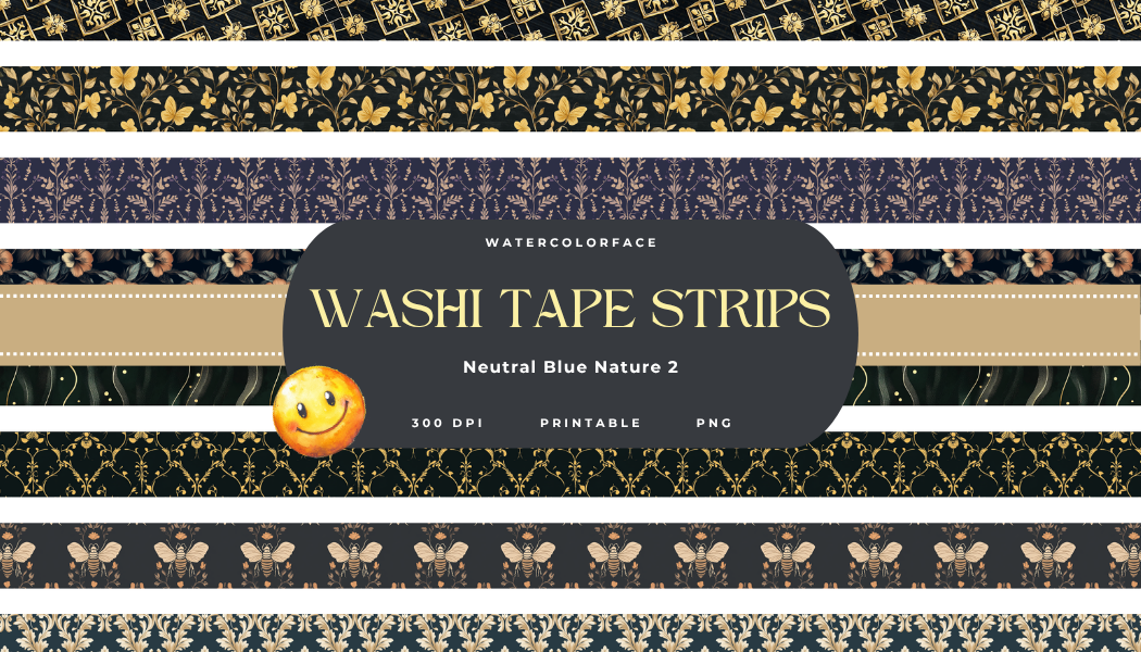 Neutral Blue Nature Washi Tape 2